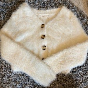 Allie Rose Fuzzy Button Down Cardigan, Size small
